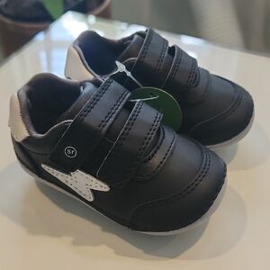 Stride Rite Black and White Sneakers with Velcro Straps